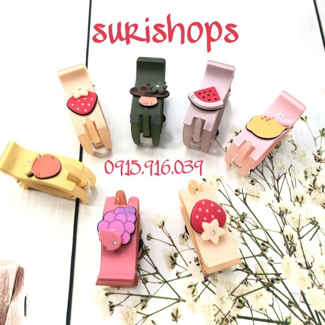 Kẹp tóc càng cua 3 răng kẹp trái cây giao ngẫu nhiên