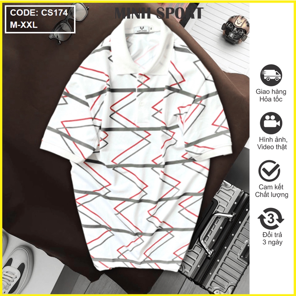 Áo Thun Polo Nam Cổ Bẻ In Họa Tiết Zic Zắc mã AO.45