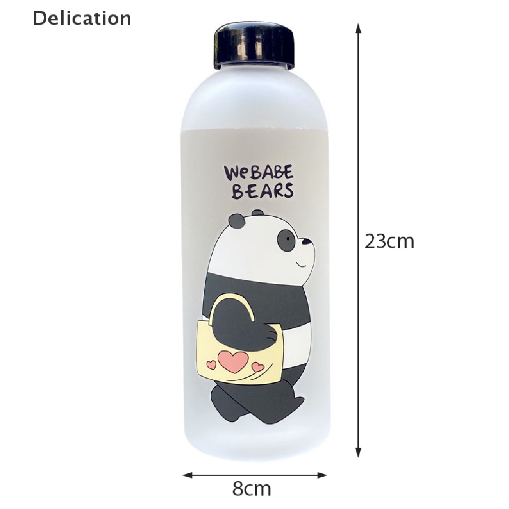 Bình nước bằng nhựa trong suốt hình gấu trúc dễ thương 1000ml