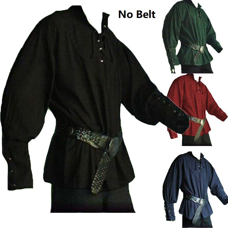 Áo Thun Cổ Đứng Thắt Dây Hóa Trang Hiệp Sĩ Thời Phục Hưng Cho Nam
