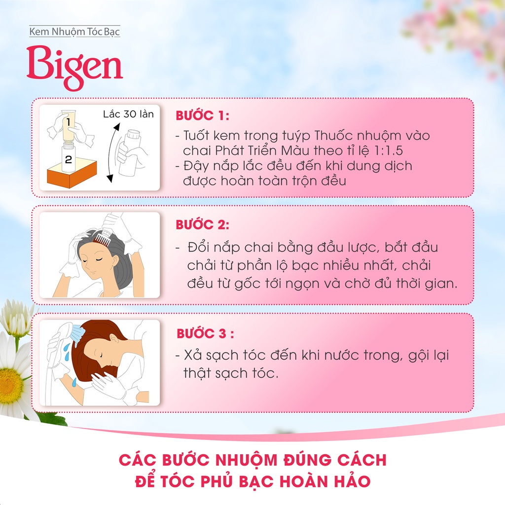 Thuốc nhuộm phủ bạc Bigen Milky 100ml dạng kem nhập khẩu Nhật Bản, nhuộm tóc bạc hoàn toàn, nhuộm dễ tại nhà