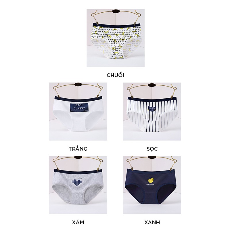 Quần lót nữ cotton cao cấp co giãn kháng khuẩn in hình đáng yêu dễ thương QL31 | BigBuy360 - bigbuy360.vn