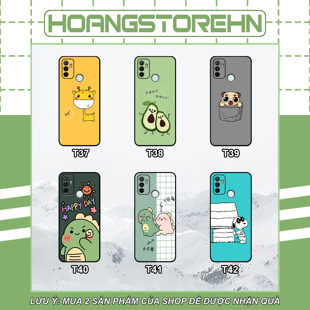 Ốp Oppo A53 in hình quả bơ, hươu, khủng long siêu dễ thương