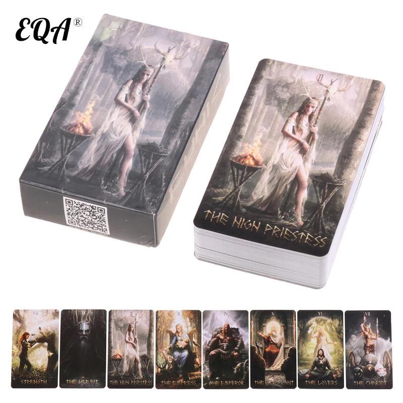 80pcs Runic Tarot Cards Prophecy Fate Divination Deck Family Party Board Game Beginner