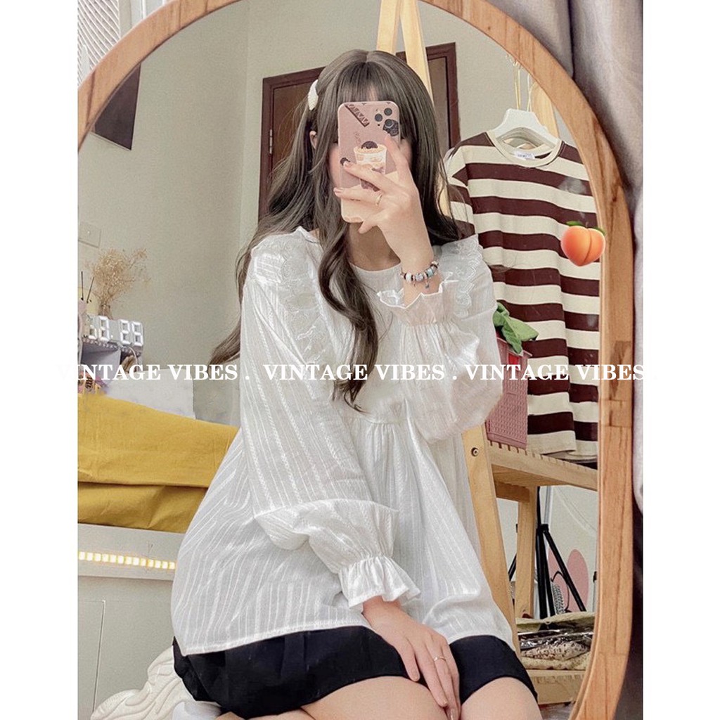 Áo babydoll bèo ren tiểu thư Ulzzang (hàng QCCC) - Có ảnh thật + Video thật