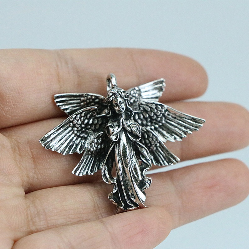 Mặt Vòng cổ Bạc Hình Thiên Thần 6 Cánh Vintage