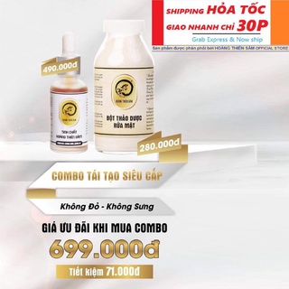 Combo Hoàng Thiên Sâm VIP ( Bột Rửa Mặt & Tinh Chất Tái Tạo Hoàng Thiên Sâm )