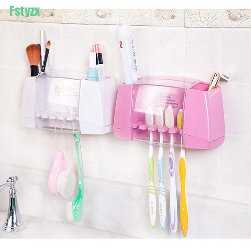 fstyzx Multifunctional toothbrush holder storage box bathroom accessories suction hooks