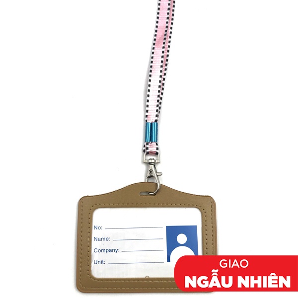 Bảng Tên Ngang Da Dây Viền - Weixin 501 - Màu Nâu (Màu Dây Giao Ngẫu Nhiên)