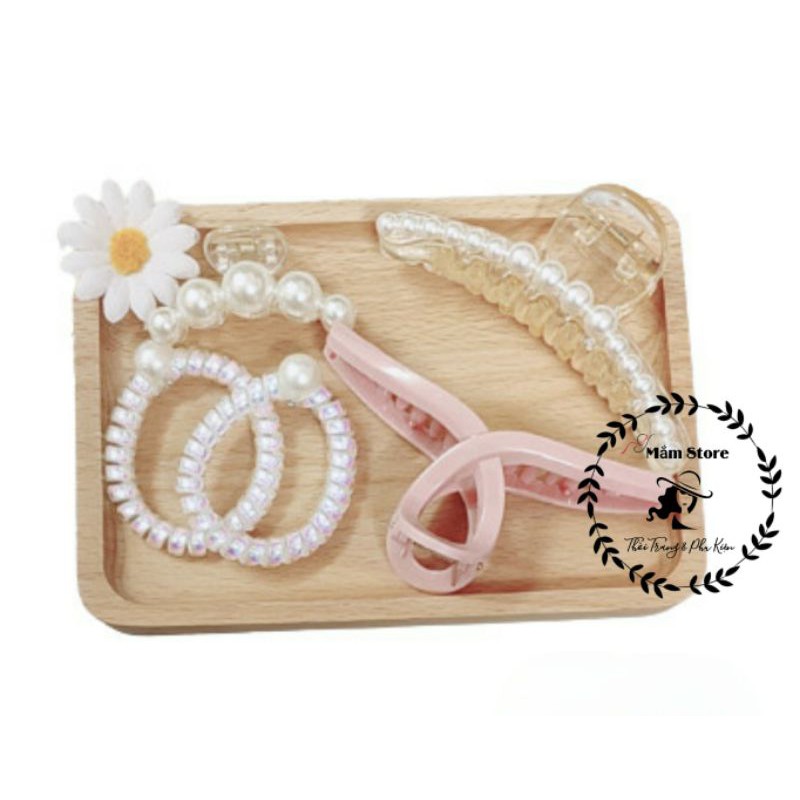 Set 5 Phụ Kiện Tóc Đựng Túi Zip Xịn Sò