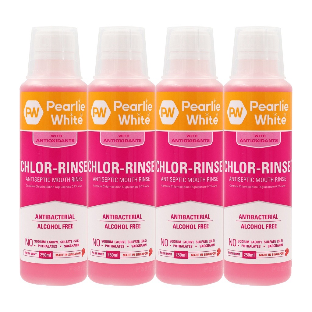 Nước súc miệng ngăn ngừa viêm nha chu nhiệt miệng và chảy máu chân răng Pearlie White 250ml Singapore Hakushi