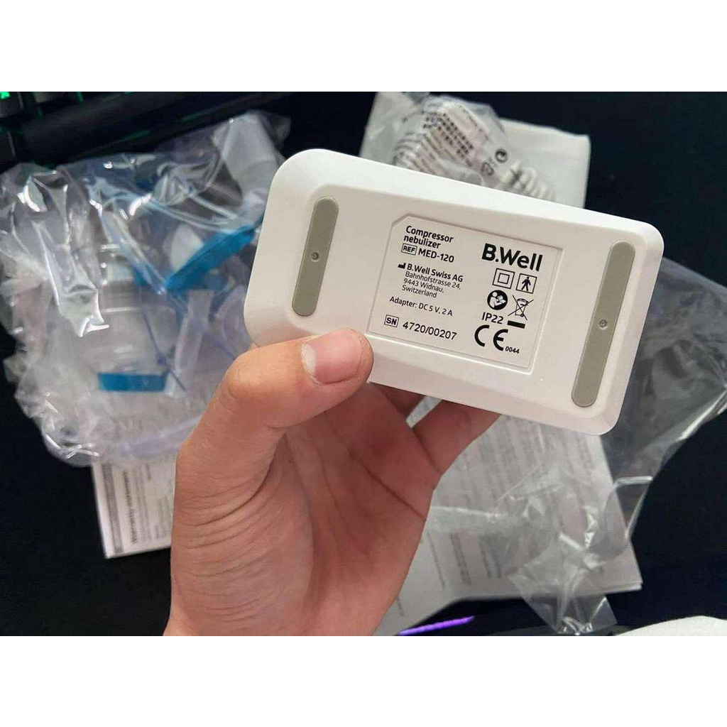 Máy xông mũi họng B.Well Swiss MED-120 độ ồn thấp - Xông khí dung Bwell nhỏ gọn - Thụy Sĩ - Chính hãng