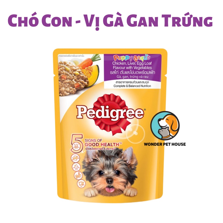 Pate Pedigree cho chó con, chó lớn gói 80g đủ vị thơm ngon