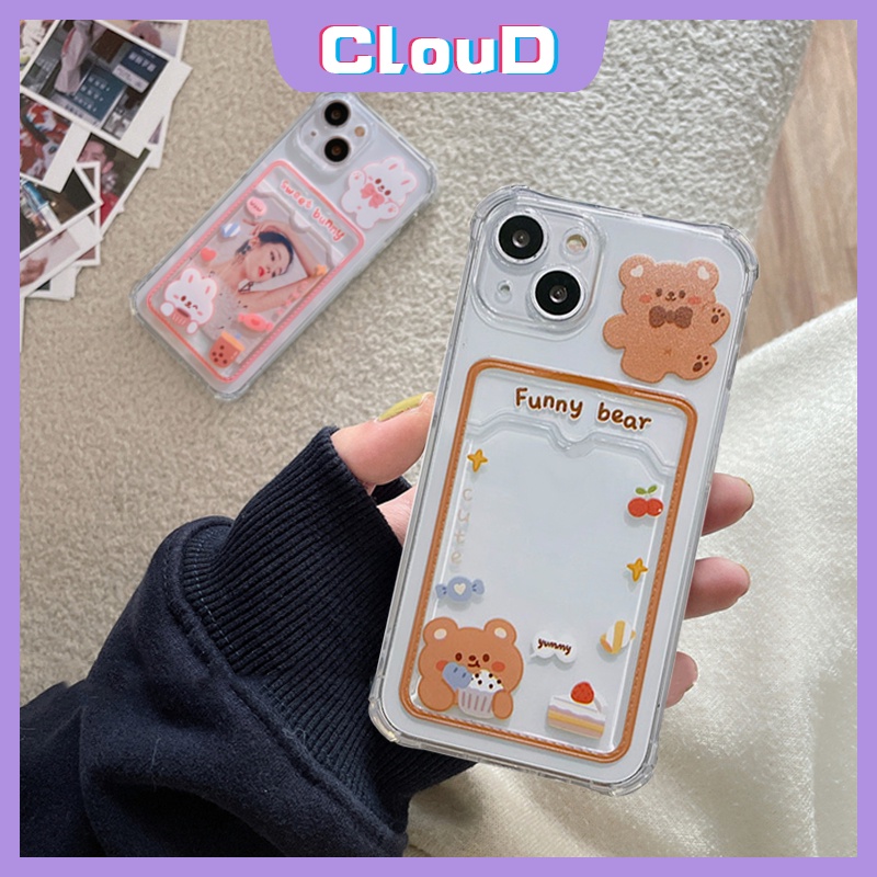 Ốp điện thoại TPU mềm trong suốt có ngăn đựng thẻ thích hợp cho Iphone XR X XS Max 7 8 Plus 11 13 12 Pro Max 6