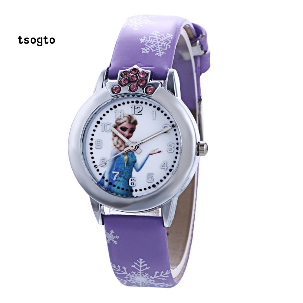 Đồng Hồ Đeo Tay Cho Bé, Mặt Tròn In Hình Công Chúa Băng Giá | BigBuy360 - bigbuy360.vn