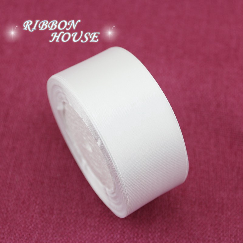 Cuộn Dây Ruy Băng Vải Satin Trắng Dùng Trang Trí Tiệc Cưới / Gói Quà 22cm