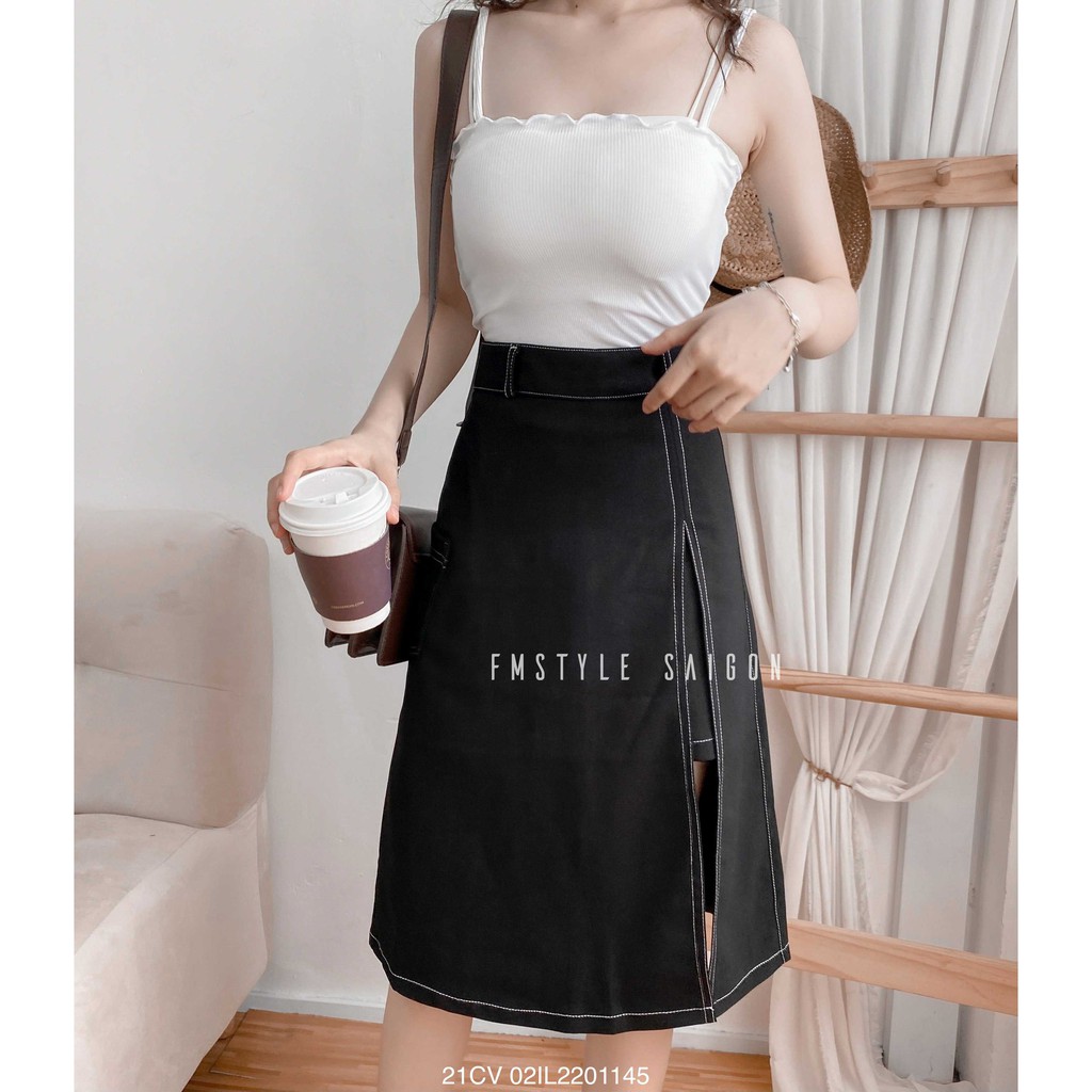 Chân váy dài Ulzzang xẻ trước Vintage Fmstyle Saigon 21CV02IL2201 | BigBuy360 - bigbuy360.vn