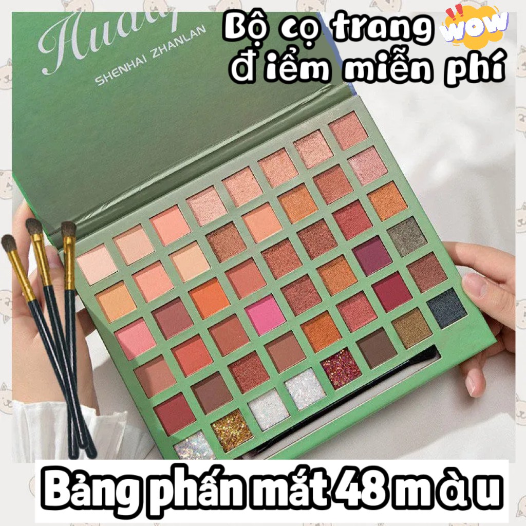 Bảng Phấn Mắt 48 Màu Lì Và Ánh Nhũ Trang Điểm Mắt Nổi Bật