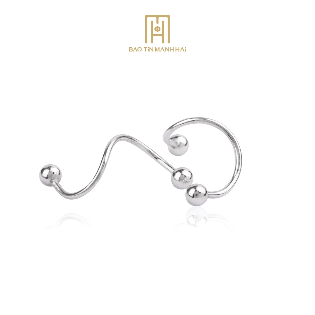 Bông tai Bạc 925 nữ hình xoắn phong cách hàn quốc BTB02 Bảo Tín Mạnh Hải