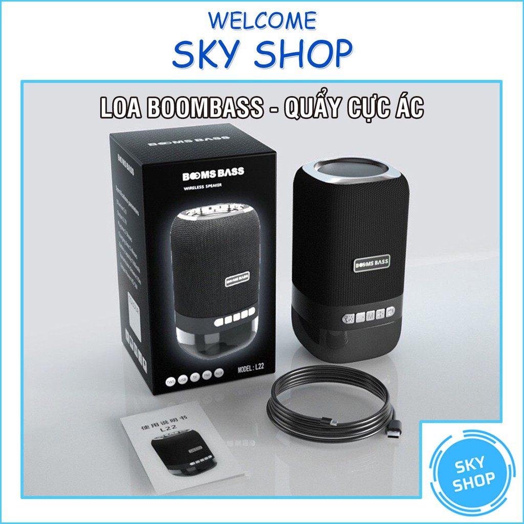 Loa Bluetooth Mini Không Dây Cao Cấp, Loa Boombass L22 Có Đèn Led - Bass Siêu Ấm - Hàng Cực Phẩm