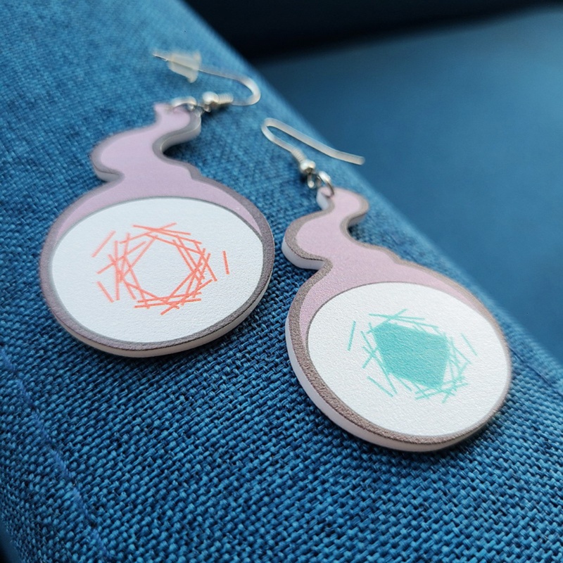 Bông tai dáng dài hình anime Hanako-kun bằng acrylic sáng tạo