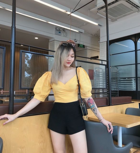 [Corn9] ÁO TAY PHỒNG ĐẮP CHÉO