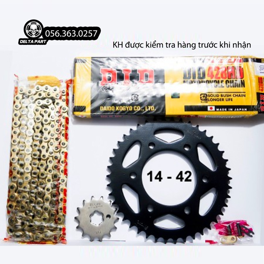 Nhông dĩa RECTO cho Exciter 150 và sên DID 9 ly