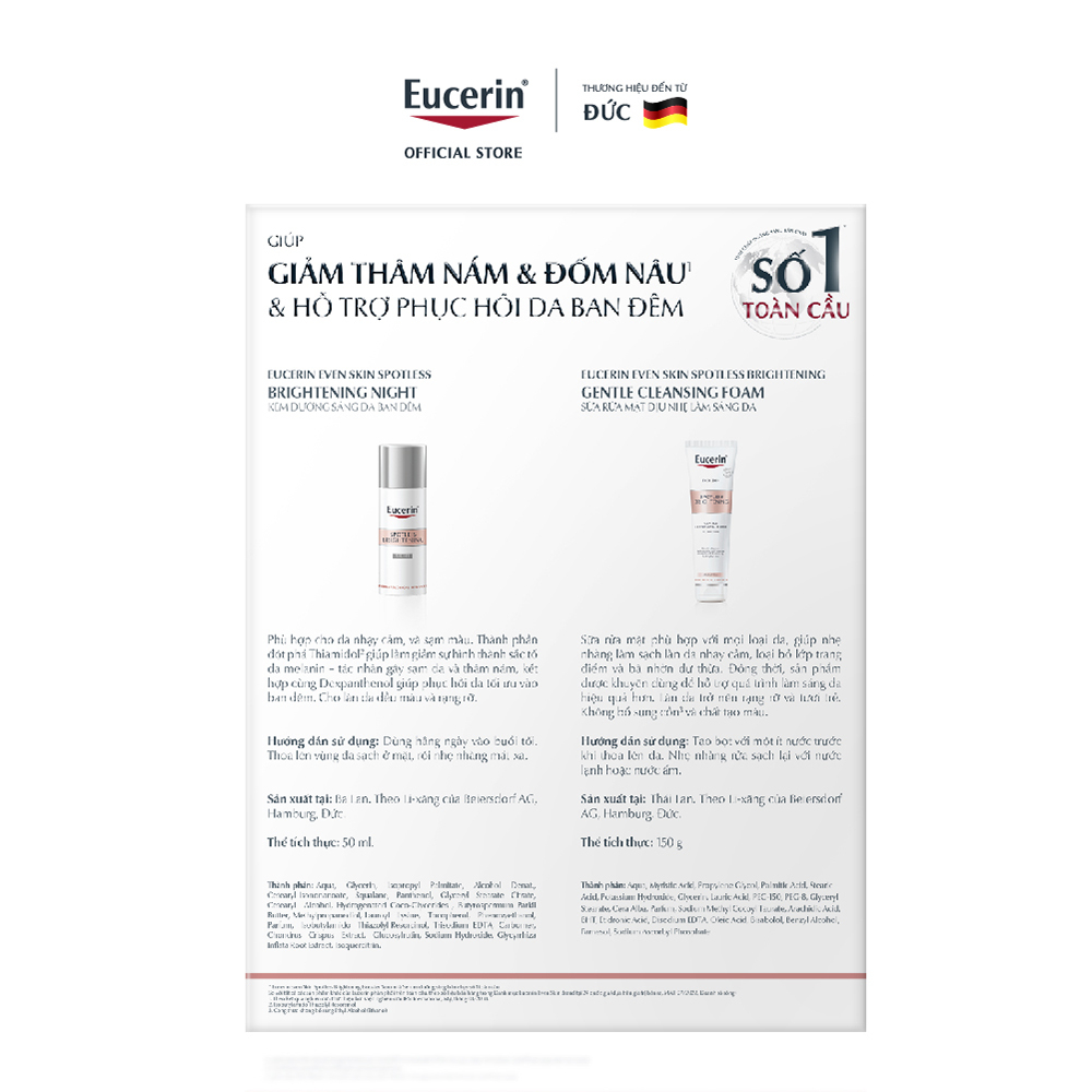 Kem dưỡng đêm giảm thâm nám & sáng da Eucerin Spotless Brightening 50ml