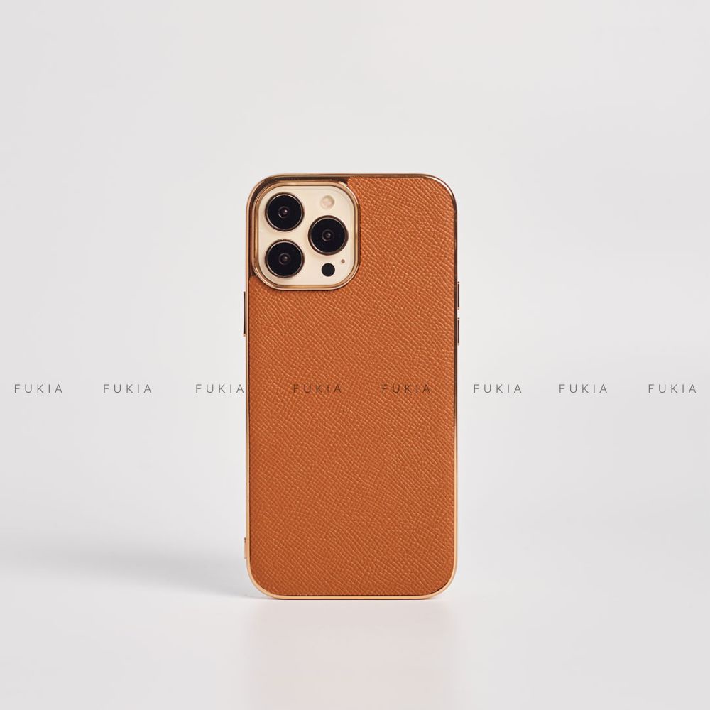 Ốp da thủ công Epsom Viền Gold dành cho IPhone 14/14Plus/14Pro/14Promax/13/13Pro/13Promax/12/12Pro/12Promax ODTC104