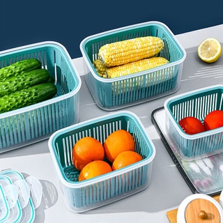 Bộ 5 hộp đựng đồ thực phẩm tủ lạnh 2 ngăn cao cấp có nắp đậy