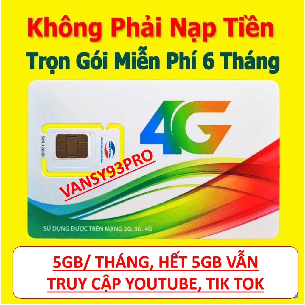 sim 3g- 4g tốc độ cao viettel trọn gói giá rẻ nhất