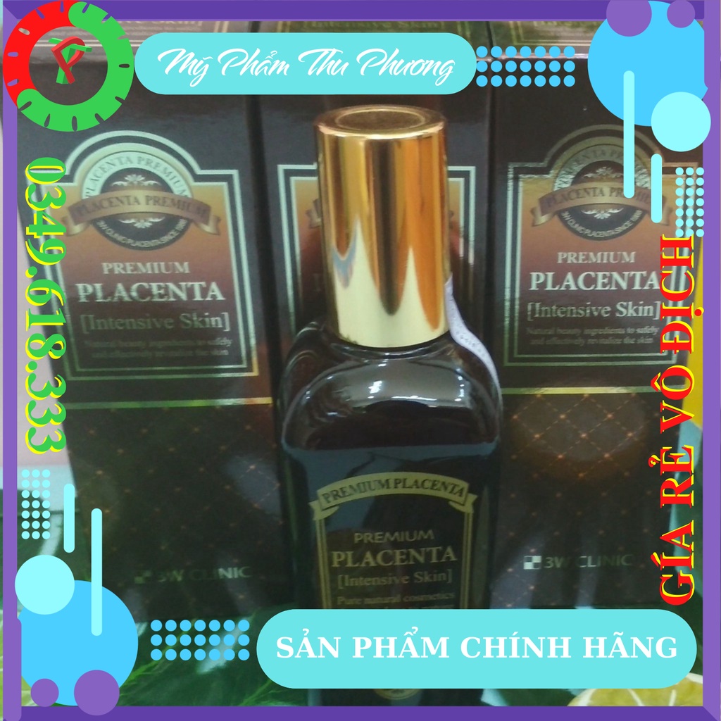 TINH CHẤT CHỐNG LÃO HÓA LÀM TRẮNG DA NHAU THAI CỪU MỸ PHẨM HÀN QUỐC 3W CLINIC PREMIUM PLACENTA AGE INTENSIVE SKIN