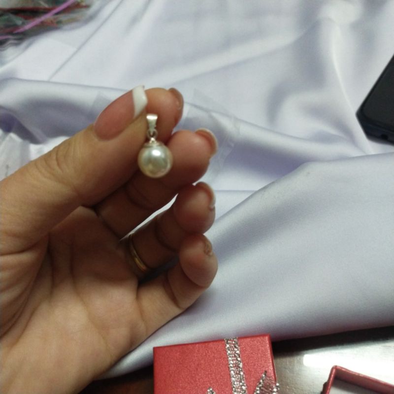 Mặt dây chuyền bạc 925 hạt châu sáng trọng thời trang dễ phối đồ vĩnh viễn bảo hành đánh sáng bạc