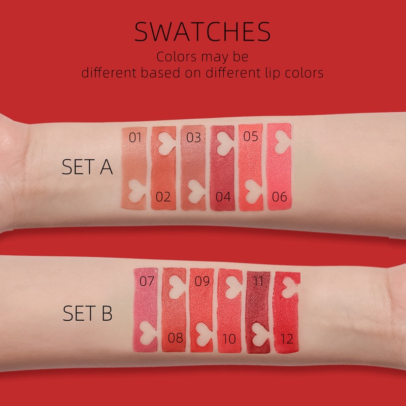 Son Môi Chất Nhung Lì Lâu Trôi Chống Thấm Nước Với 12 Màu Lựa Chọn