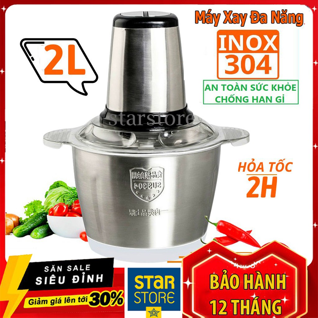 Máy Xay Thịt Cầm Tay Cối Inox Đa Năng 4...