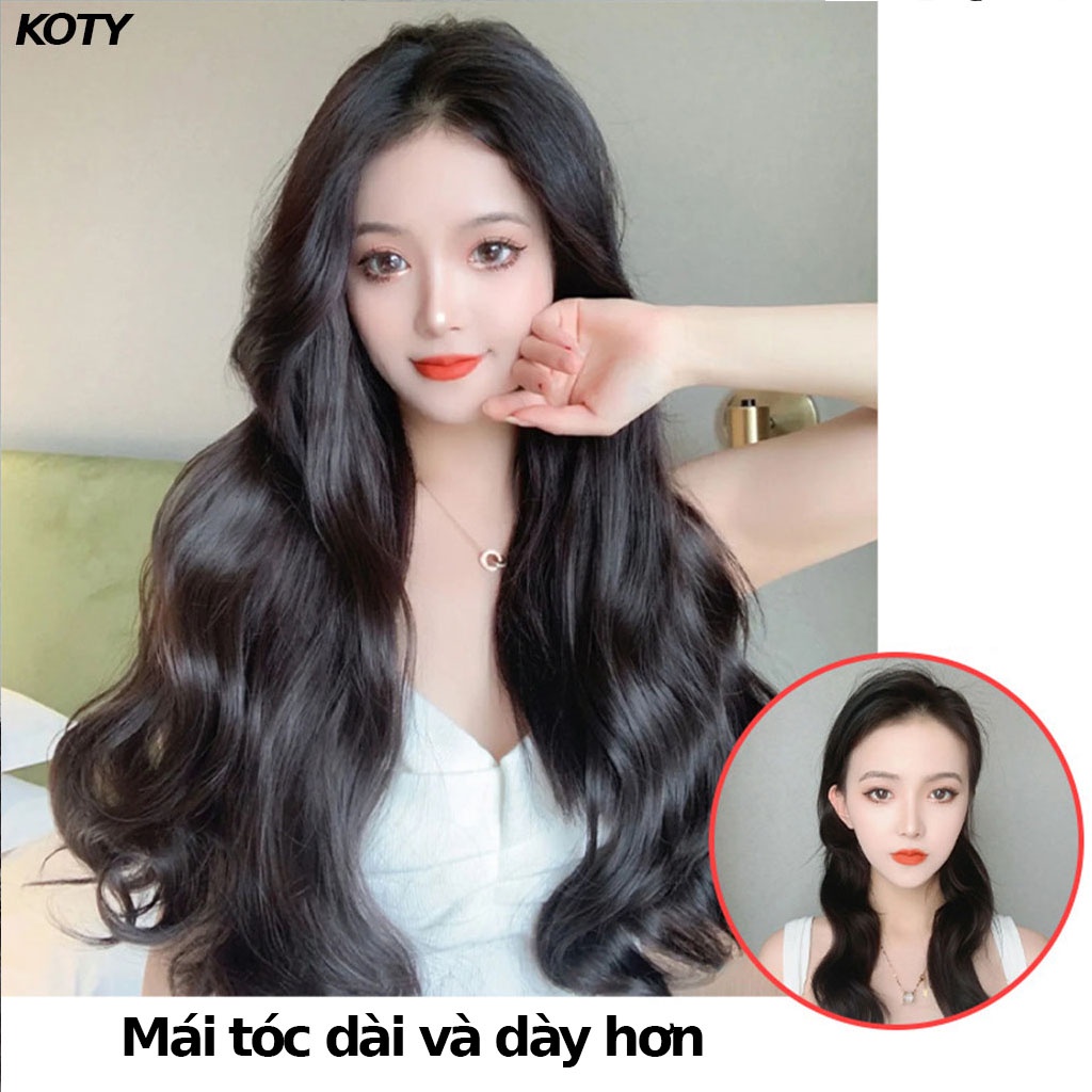 Set 3 Tóc giả kẹp xoăn dài cho nữ shop Koty, tóc giả nửa đầu làm dày tóc phong cách Hàn Quốc