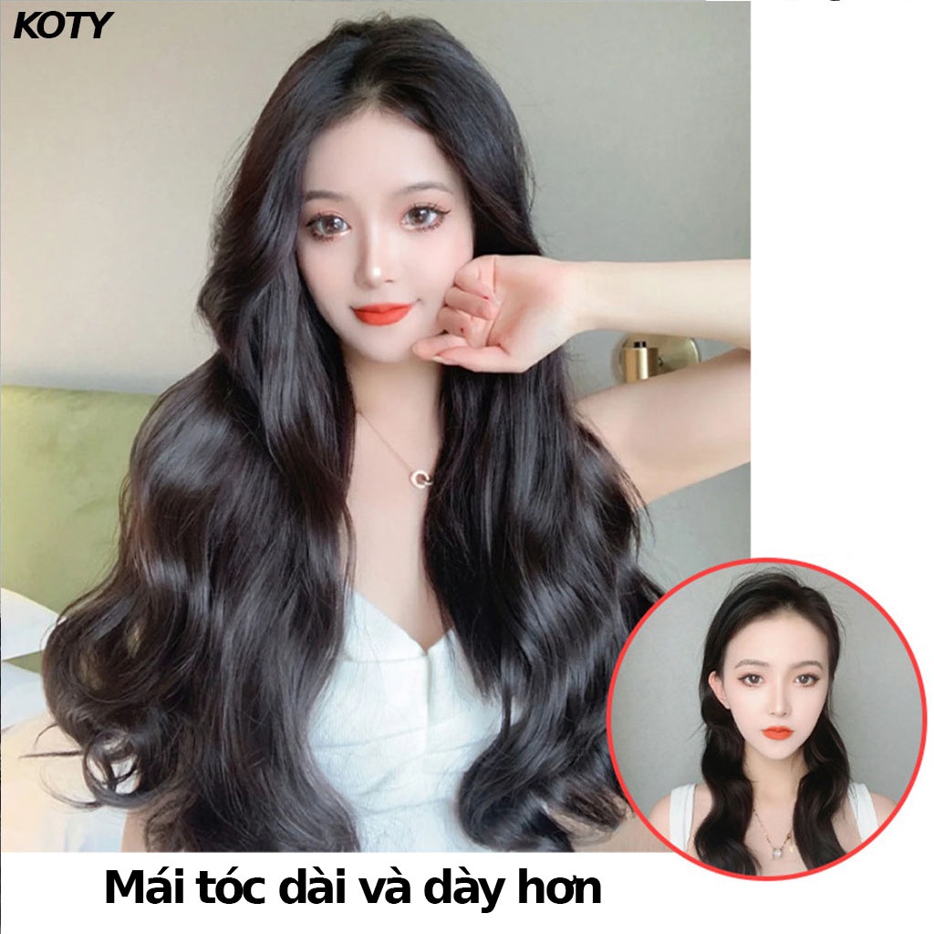 Set 3 tóc giả kẹp thẳng dài shop Koty, tóc kẹp phím nửa đầu cho nữ dễ sử dụng