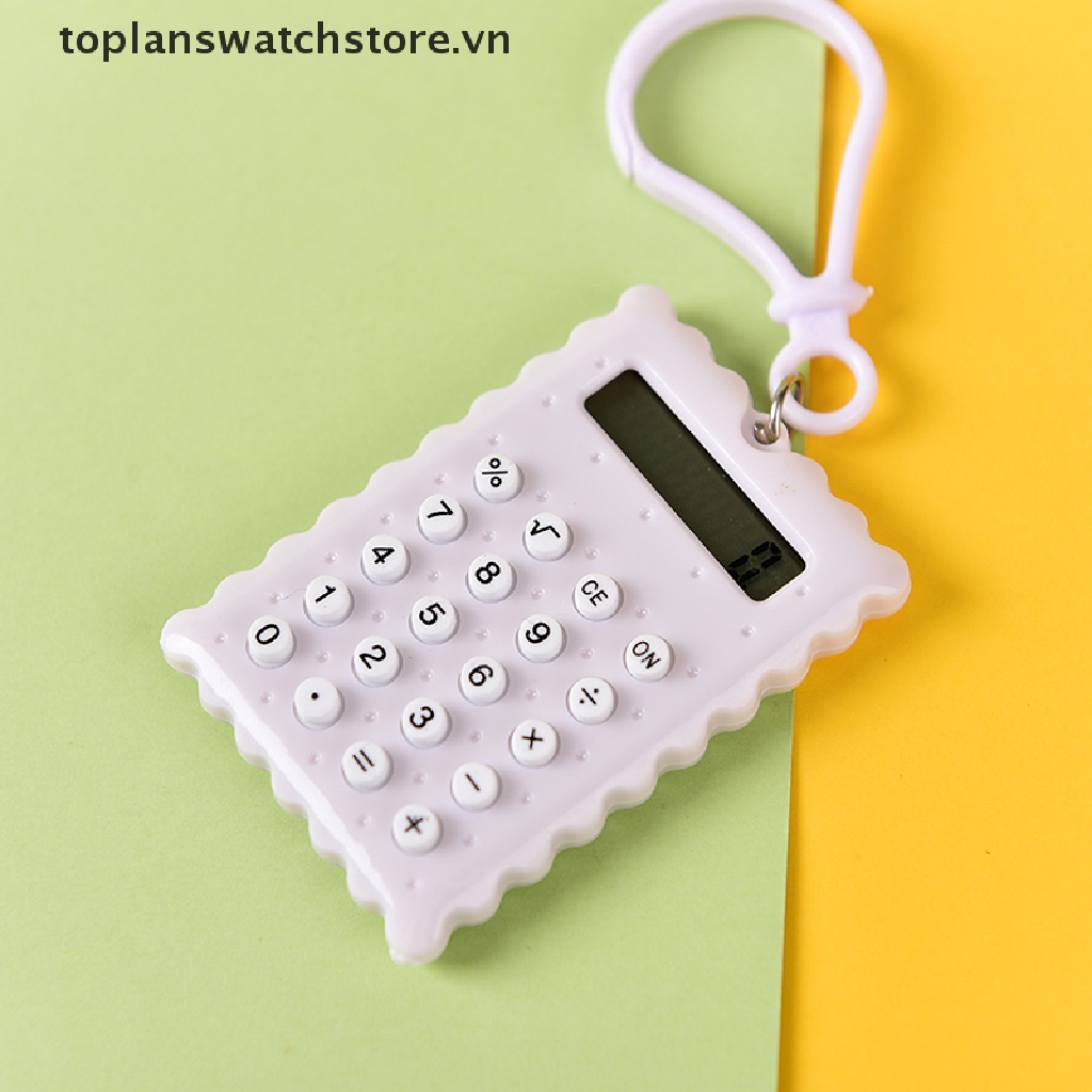 Móc Khóa Hình Máy Tính 8 Chữ Số Mini Bằng Nhựa Màu Sắc Ngẫu Nhiên