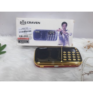 Máy nghe pháp, nhạc Mp3, Loa thẻ nhớ Craven CR 853 3 pin tụng kinh phật, đài FM