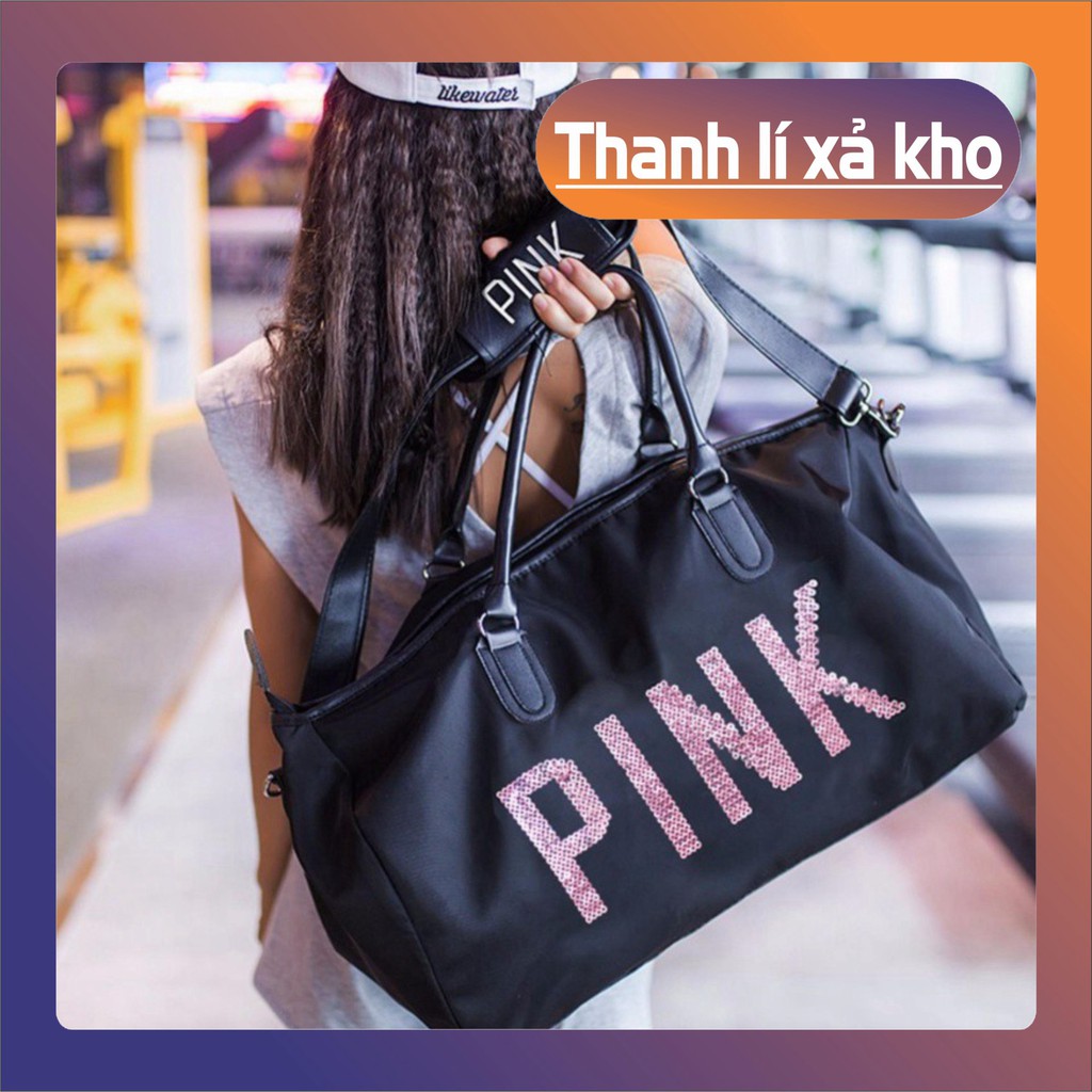 [FREE SHIP] Túi du lịch pink cao cấp 2 màu hồng đen [FREE SHIP]