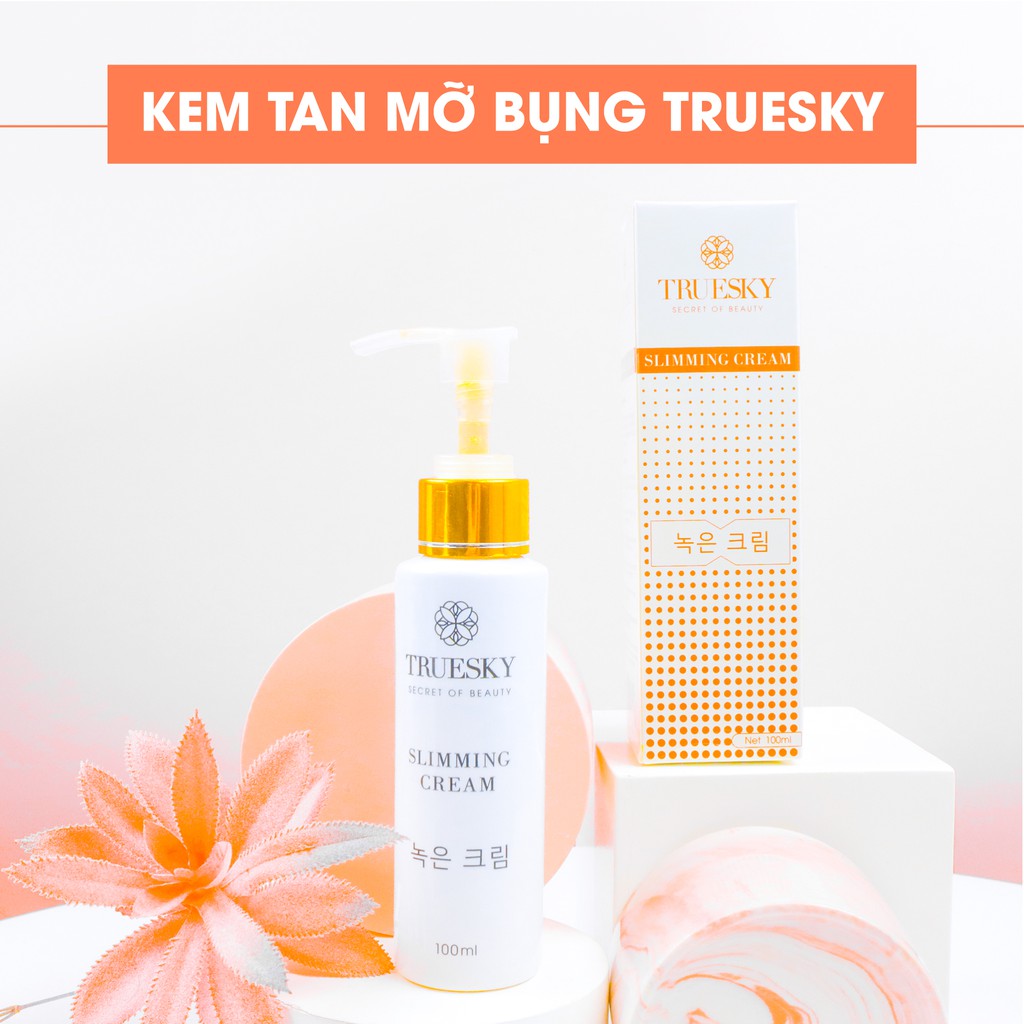 Bộ sản phẩm tan mỡ bụng Truesky gồm 1 kem tan mỡ bụng quế gừng 100ml &amp; 1 đai nịt bụng quấn nóng cao cấp