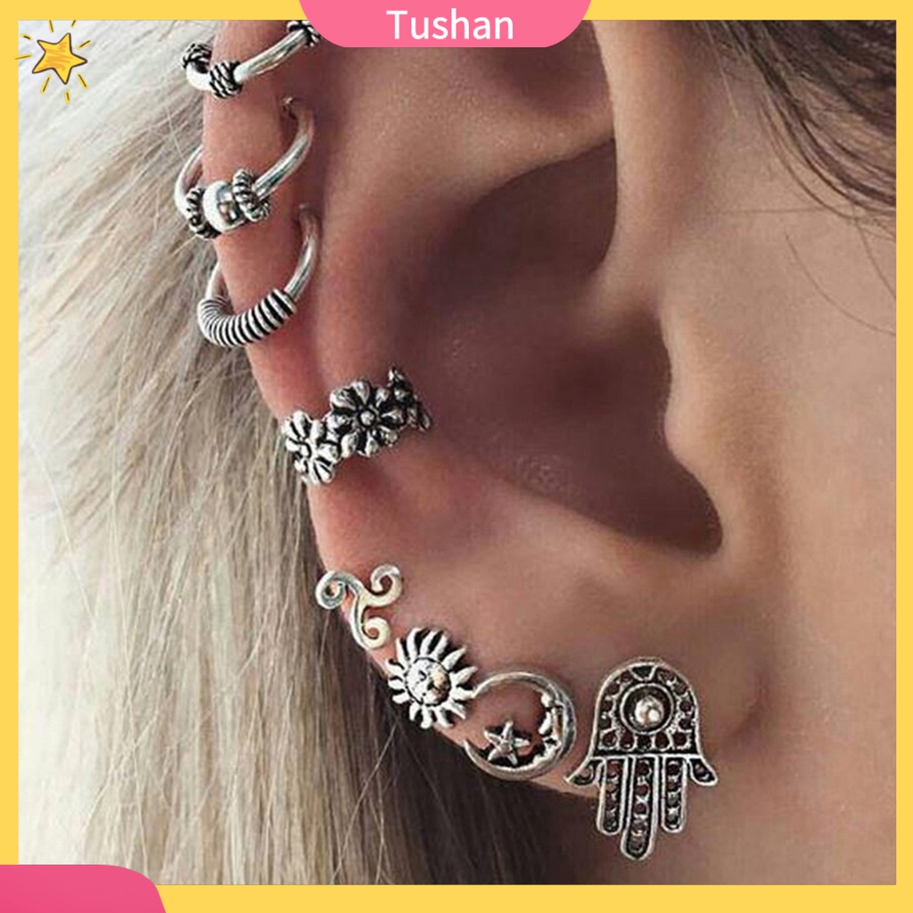 Set 8 khuyên tai phong cách thời trang Bohemian dành cho nữ