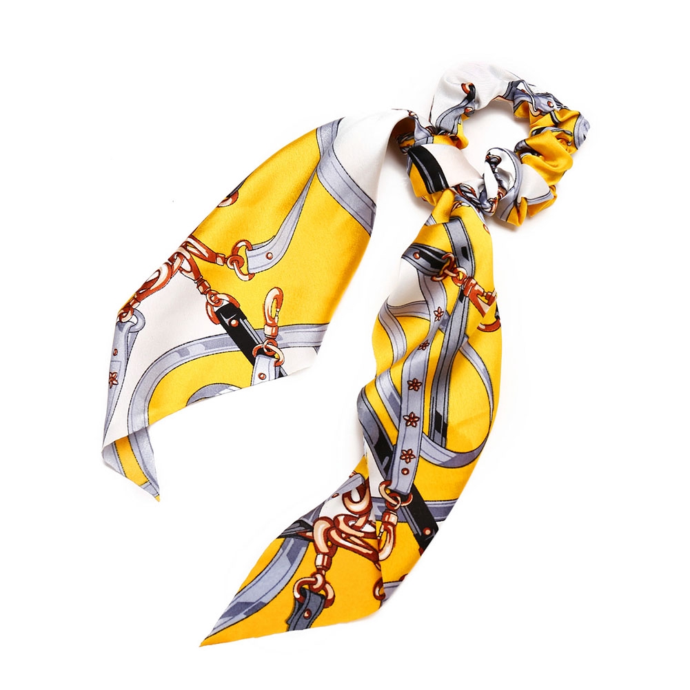 Dây cột tóc Scrunchies bằng lụa satin màu trơn phối dây cột nơ xinh xắn DIY