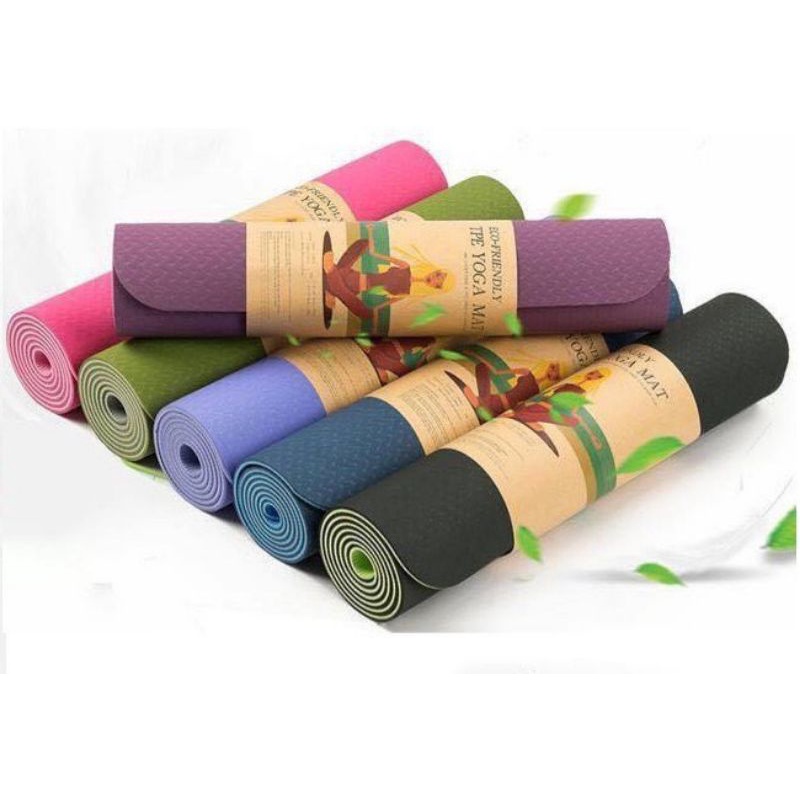 Thảm tập yoga tập gym 2 lớp định tuyến 6mm, 8mm cao cấp