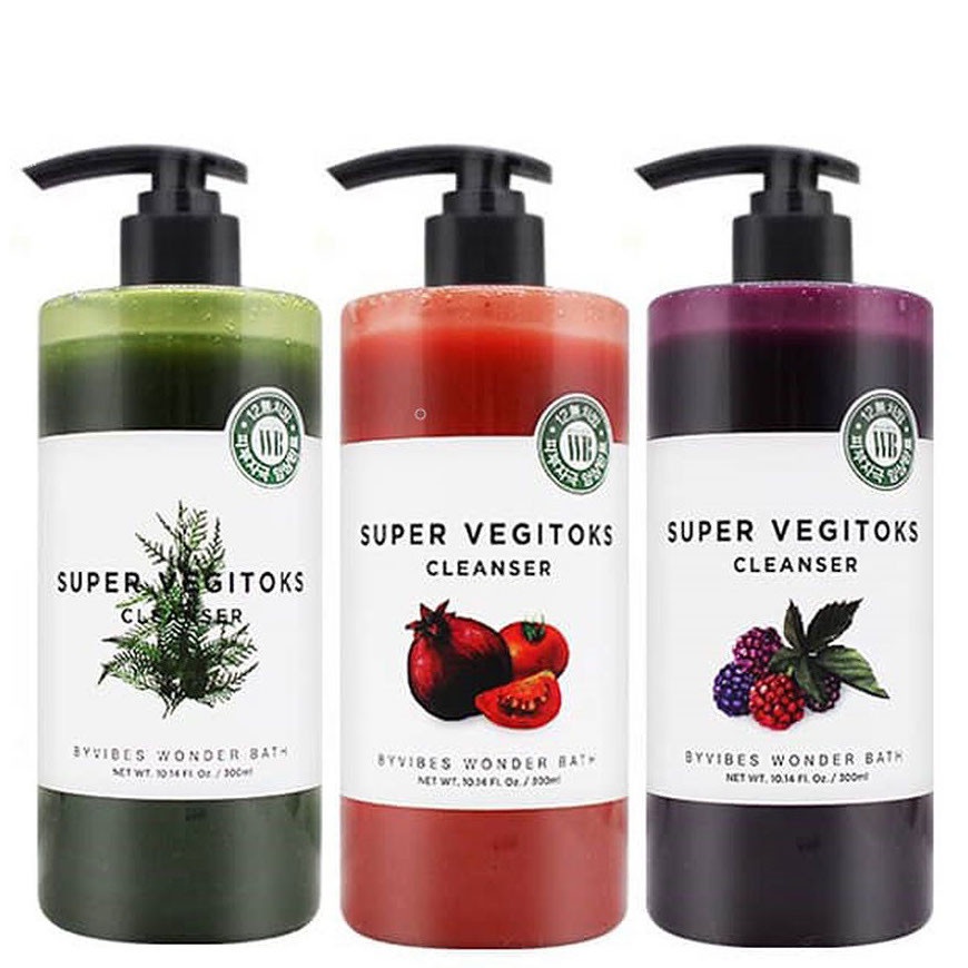 [Date 2024] Sữa Rửa Mặt Rau Củ Sủi Bọt Thải Độc 3 in 1 Byvibes Wonder Bath Super Vegitoks Cleanser 300ML - Wincy Mart
