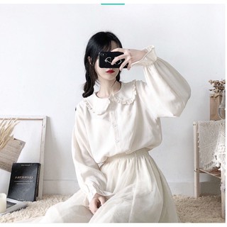 Áo sơ mi bánh bèo tiểu thư