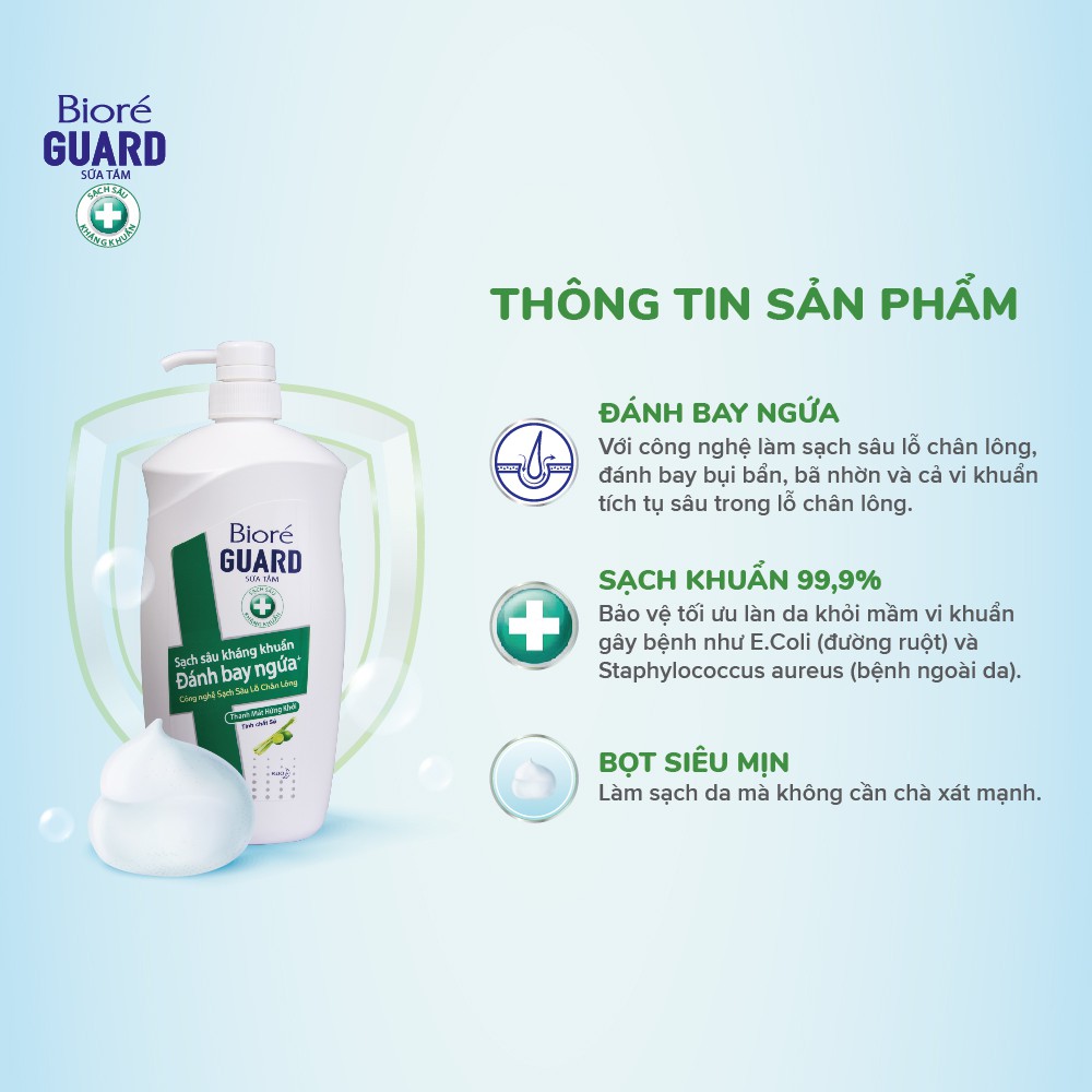 Sữa Tắm Sạch Sâu Kháng Khuẩn Thanh Mát Hứng Khởi Biore Guard 800g