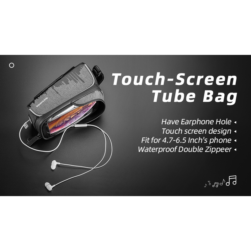 Túi Đựng Điện Thoại Rockbros 6.8 Inch 1.7L Gắn Khung Trước Xe Đạp Tiện Lợi