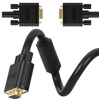 Dây cáp VGA UNITEK 1.5m->20m (Dây tròn trơn, Hàng cao cấp) chống nhiễu hàng chính hãng siêu bền bảo hành 12 tháng