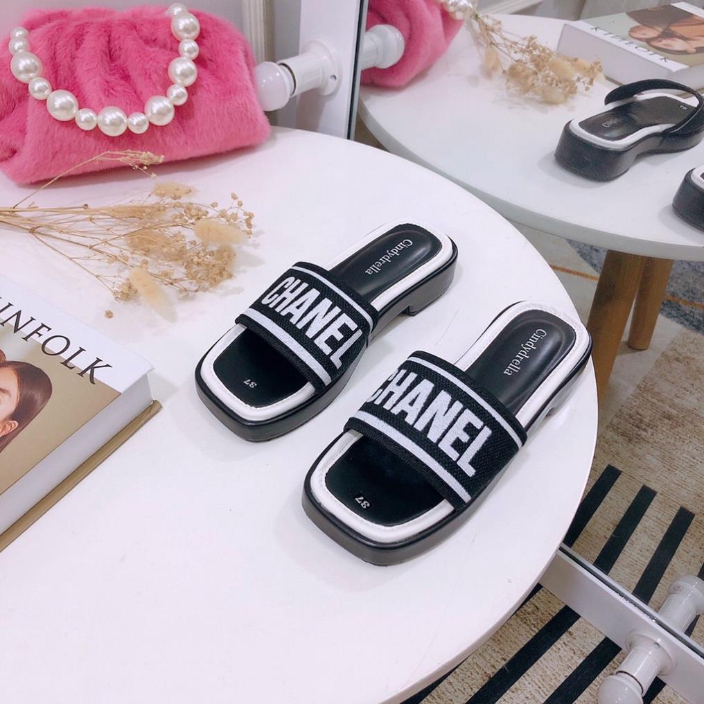 Dép nữ  quai ngang đế 2P họa tiết chữ sang xịn ,,